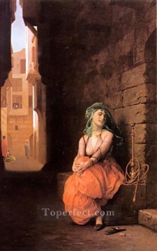 Arab Girl with Waterpipe Greek Arabian Orientalism Jean Leon Gerome Oil Paintings